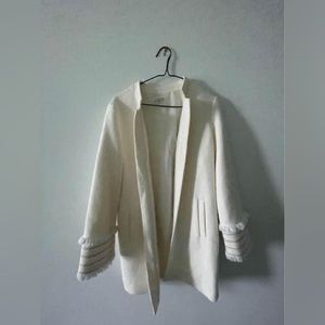 Club Monaco Cream Collarless Jacket – Size S